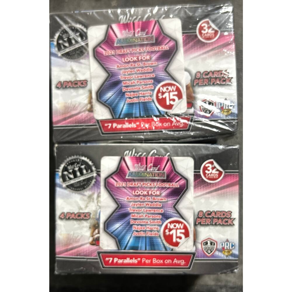 2021 Wild Card Alumination Football Hobby Boxes Lot of 2
